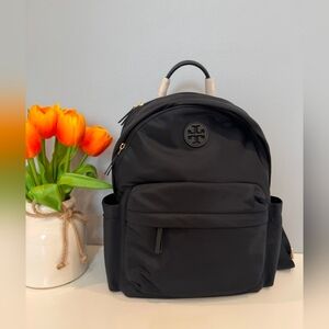 TORY BURCH NYLON Black Backpack with Logo/ BNWT